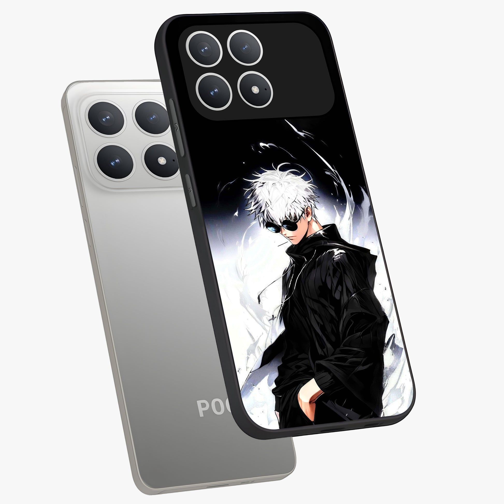 Limitless Shadow King Glass Case displayed in angled mockup highlighting dramatic dark hero design with intense aesthetic.