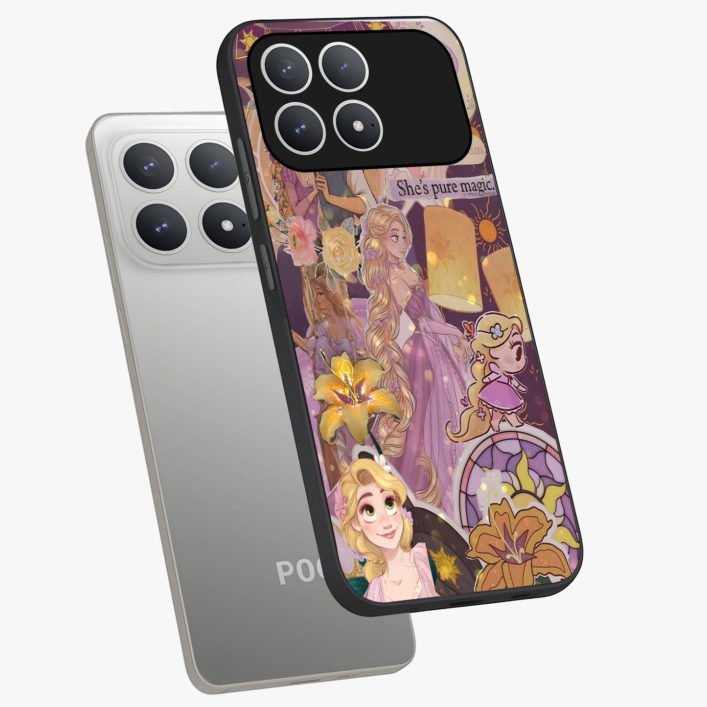 Magical Tangled Dream Glass Case displayed in angled mockup highlighting whimsical fantasy design with magical aesthetic.