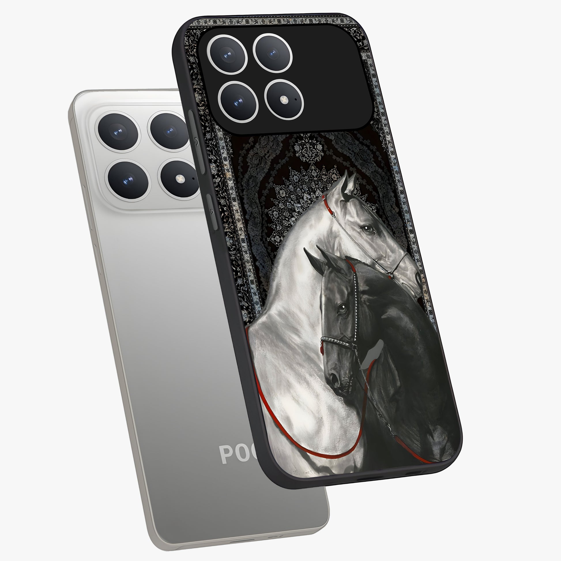 Majestic Ride Legacy Glass Case displayed in angled mockup highlighting sleek vehicle design with bold racing aesthetic.