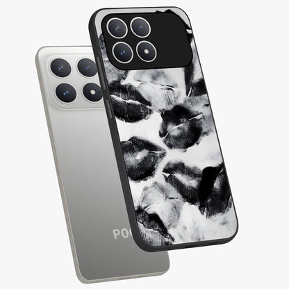 Midnight Kiss Marks Glass Case displayed in angled mockup highlighting playful romantic design with bold midnight aesthetic.