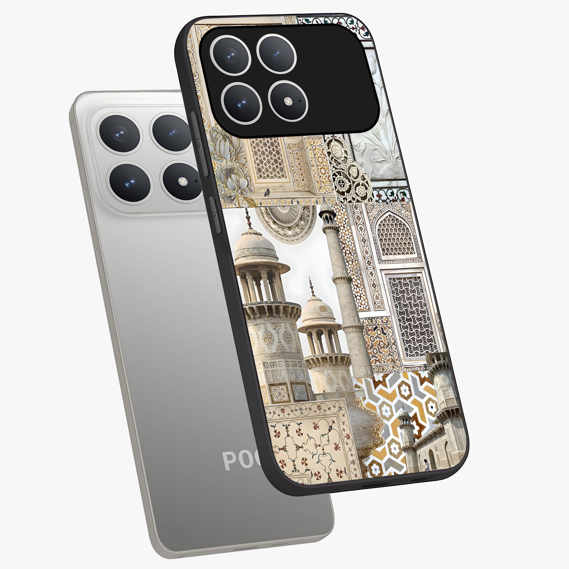 Mughal Marble Legacy Glass Case displayed in angled mockup highlighting elegant heritage marble artwork with royal aesthetic.