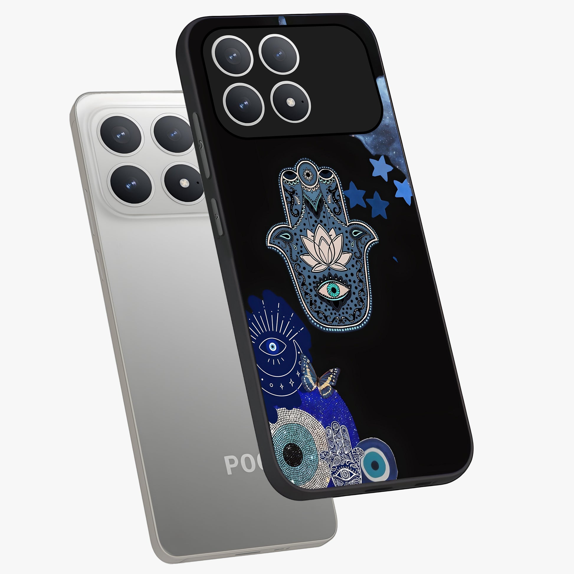 Mystic Hand Aura Glass Case displayed in angled mockup highlighting magical aura design with spiritual aesthetic style.