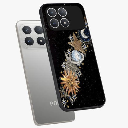 Pearls Universe Object Glass Case displayed in angled mockup highlighting celestial pearl design with dreamy aesthetic.