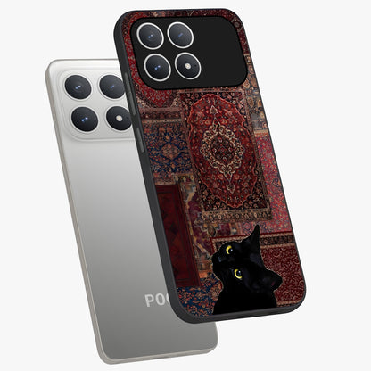 Regal Magic Cat Apple Glass Case displayed in angled mockup highlighting whimsical feline design with fantasy aesthetic.