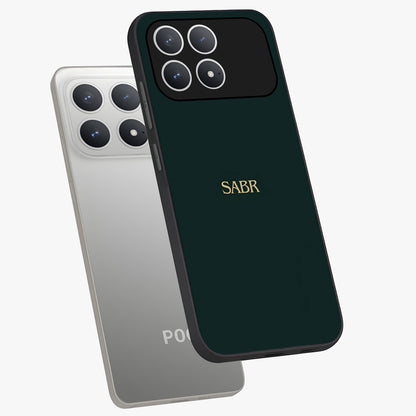 Sabr Minimal Patience Glass Case displayed in angled mockup highlighting simple inspirational design with clean aesthetic style.