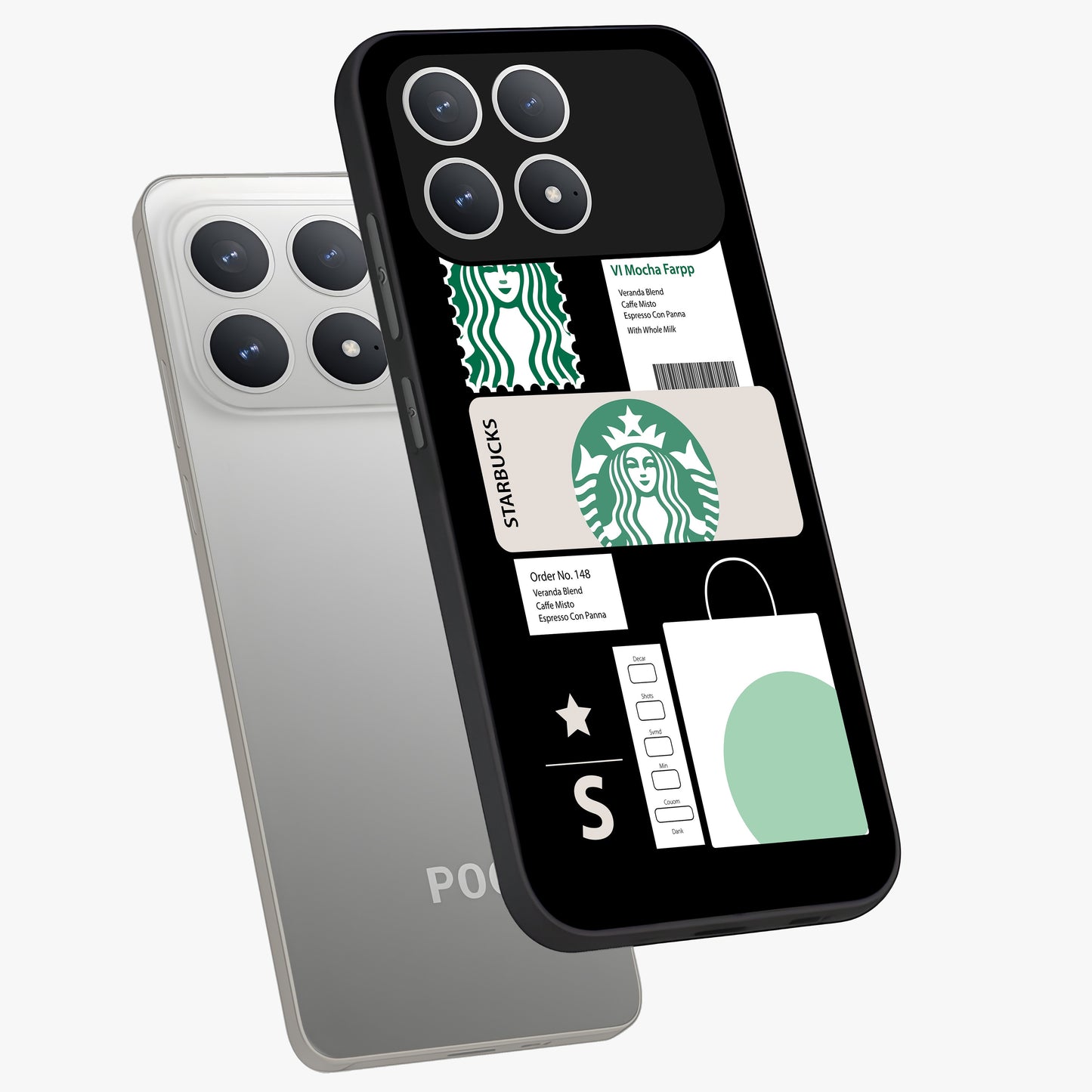 Starbucks Mocha Glass Case displayed in angled mockup highlighting stylish mocha themed design with cozy café aesthetic.