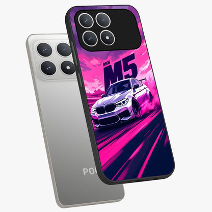 Velocity Drift Pulse Glass Case displayed in angled mockup highlighting dynamic drift design with sporty automotive aesthetic.