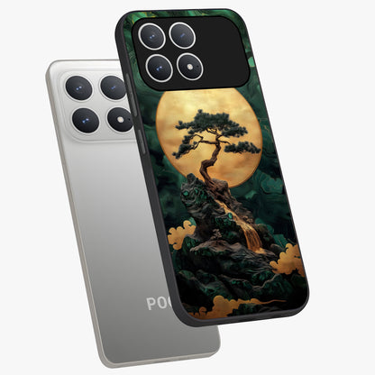 Zen Moon Rise Glass Case displayed in angled mockup highlighting peaceful lunar design with zen aesthetic style.