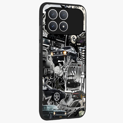 Aesthetic Dark Love Glass Case upright view showcasing dramatic romantic artwork with modern aesthetic style.