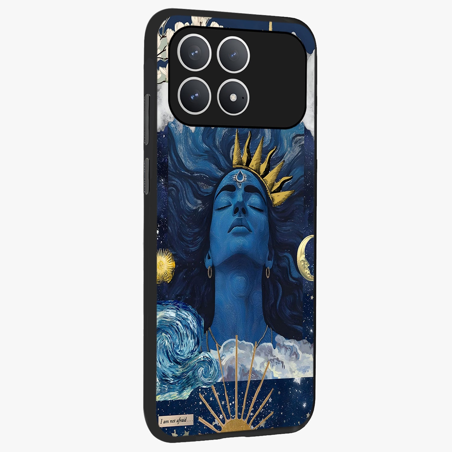Aesthetic Lord Shiva Glass Case upright view showcasing powerful Lord Shiva artwork with devotional theme.