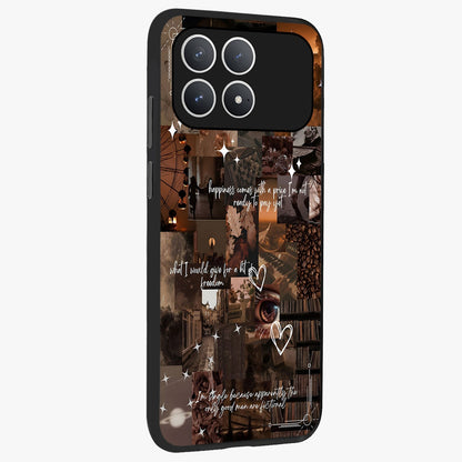 Bittersweet Aesthetic Chaos Glass Case upright view showcasing bold artistic chaos design with modern aesthetic style.