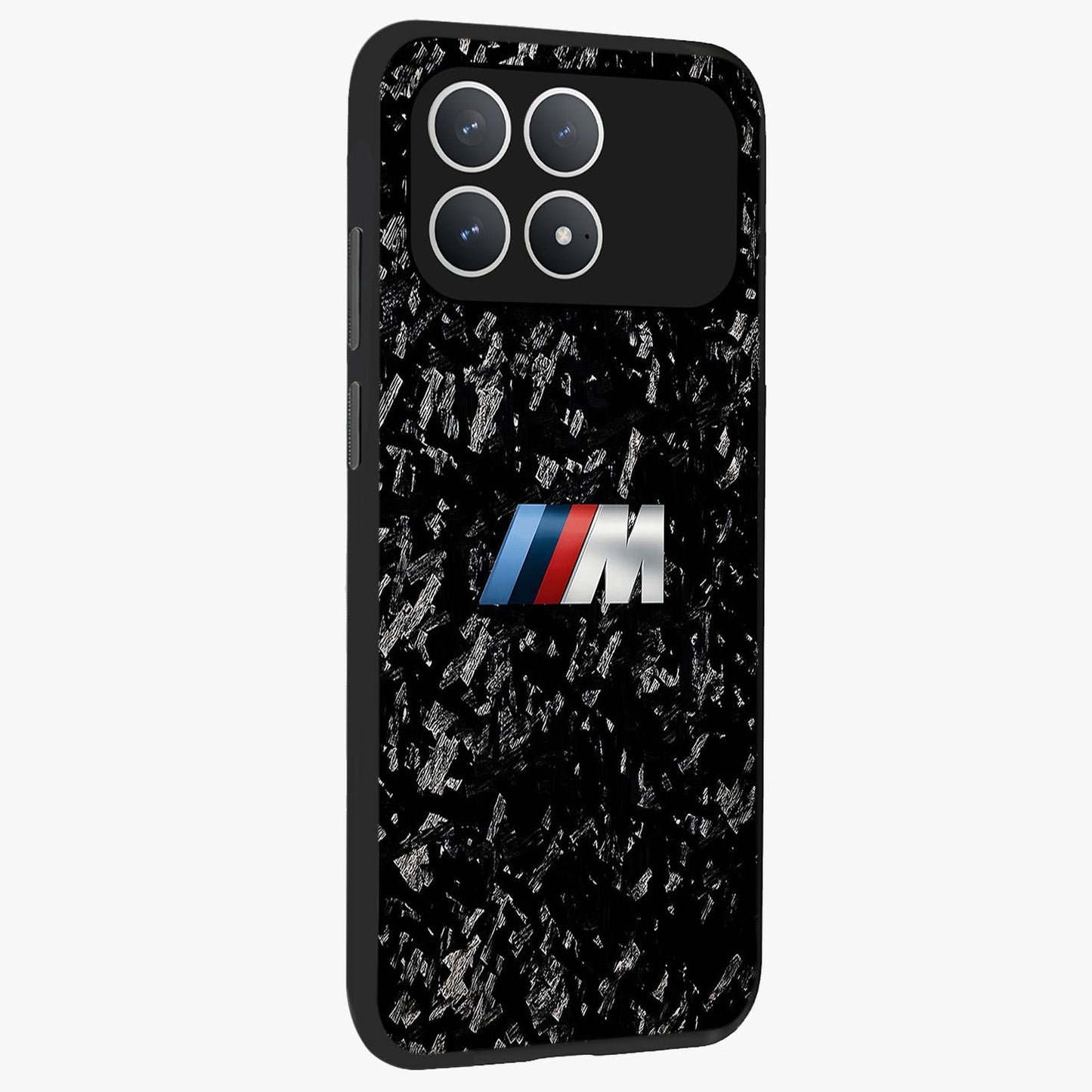 Carbon Speed Mark Glass Case upright view showcasing modern carbon speed graphic with bold automotive theme.