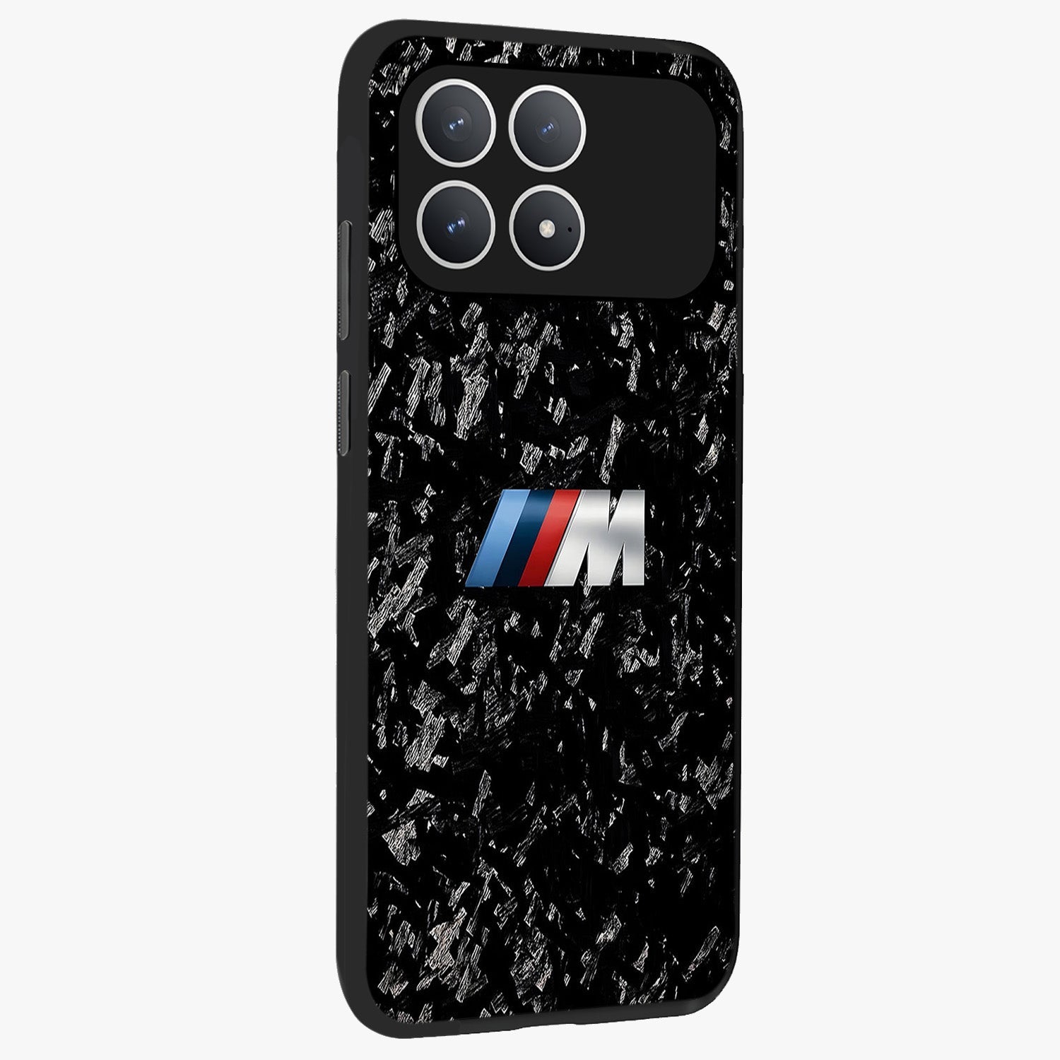 Carbon Speed Mark Glass Case upright view showcasing modern carbon speed graphic with bold automotive theme.