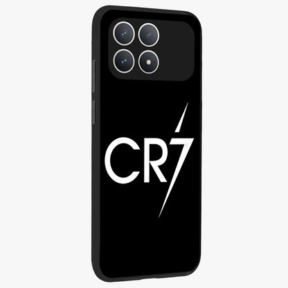 Cr7 Elite Strike Glass Case upright view showcasing energetic football inspired design with modern sports aesthetic.