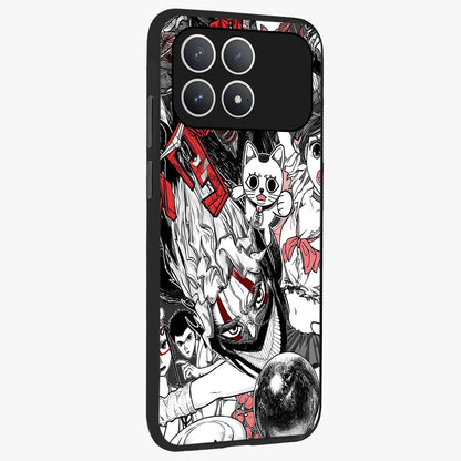 Crimson Chaos Panel Glass Case upright view showcasing intense crimson artwork with dramatic aesthetic style.