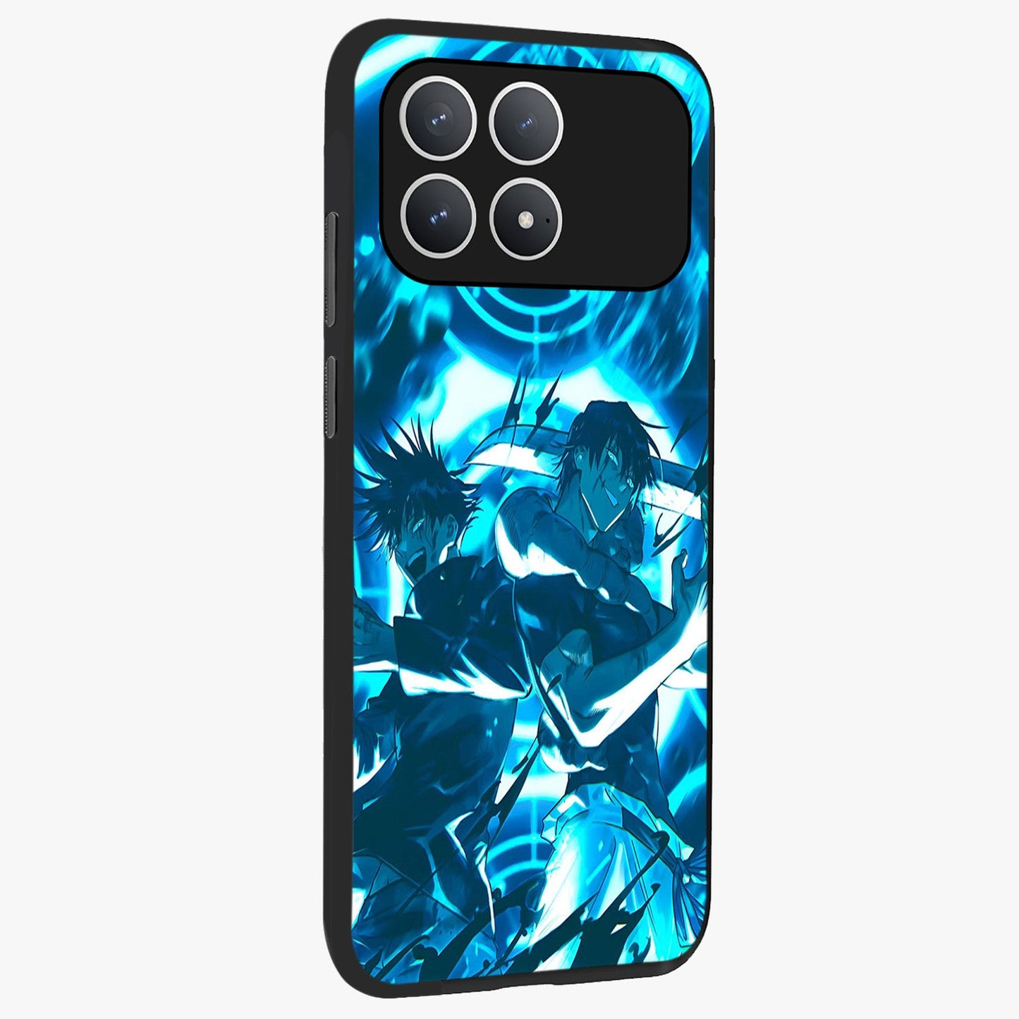 Cursed Energy Clash Glass Case upright view showcasing dramatic clash artwork with bold supernatural theme.