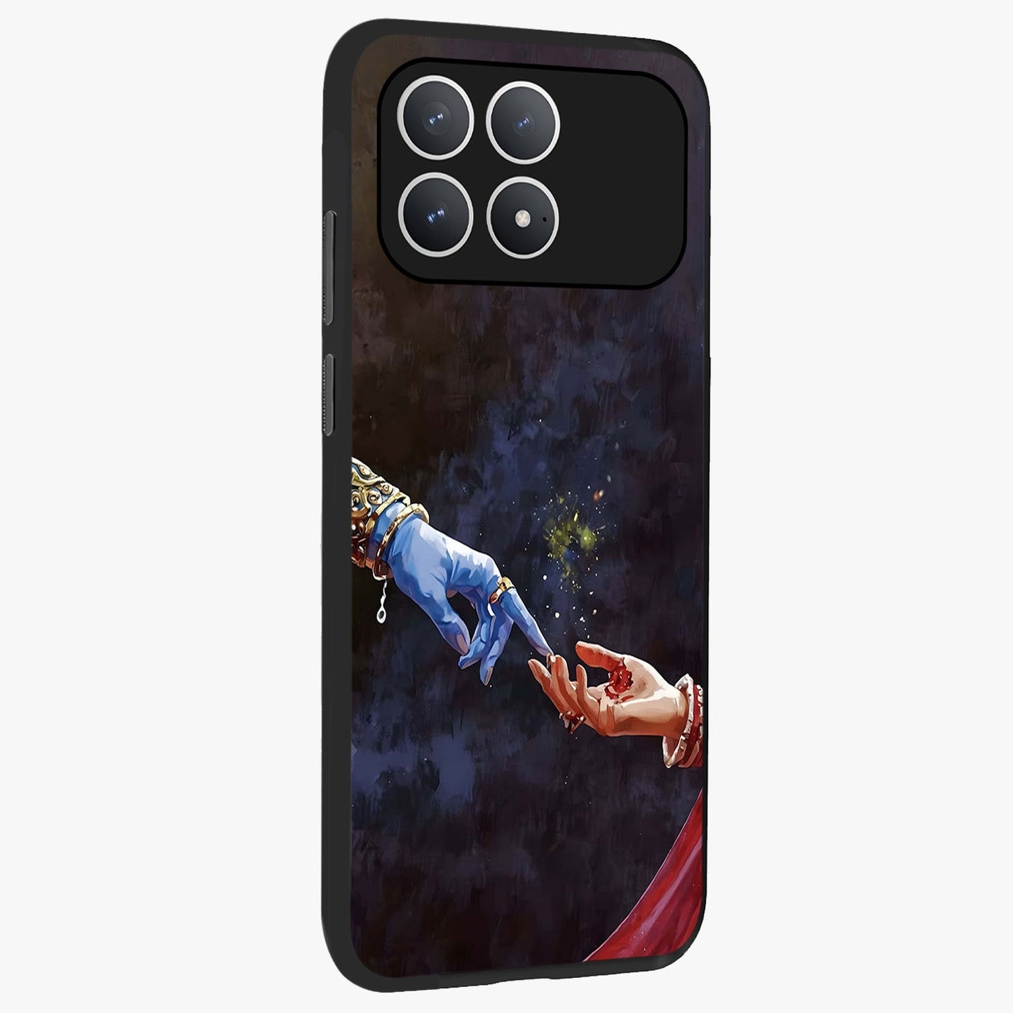 Divine Touch Eternal Glass Case upright view showcasing peaceful spiritual artwork with eternal divine theme.