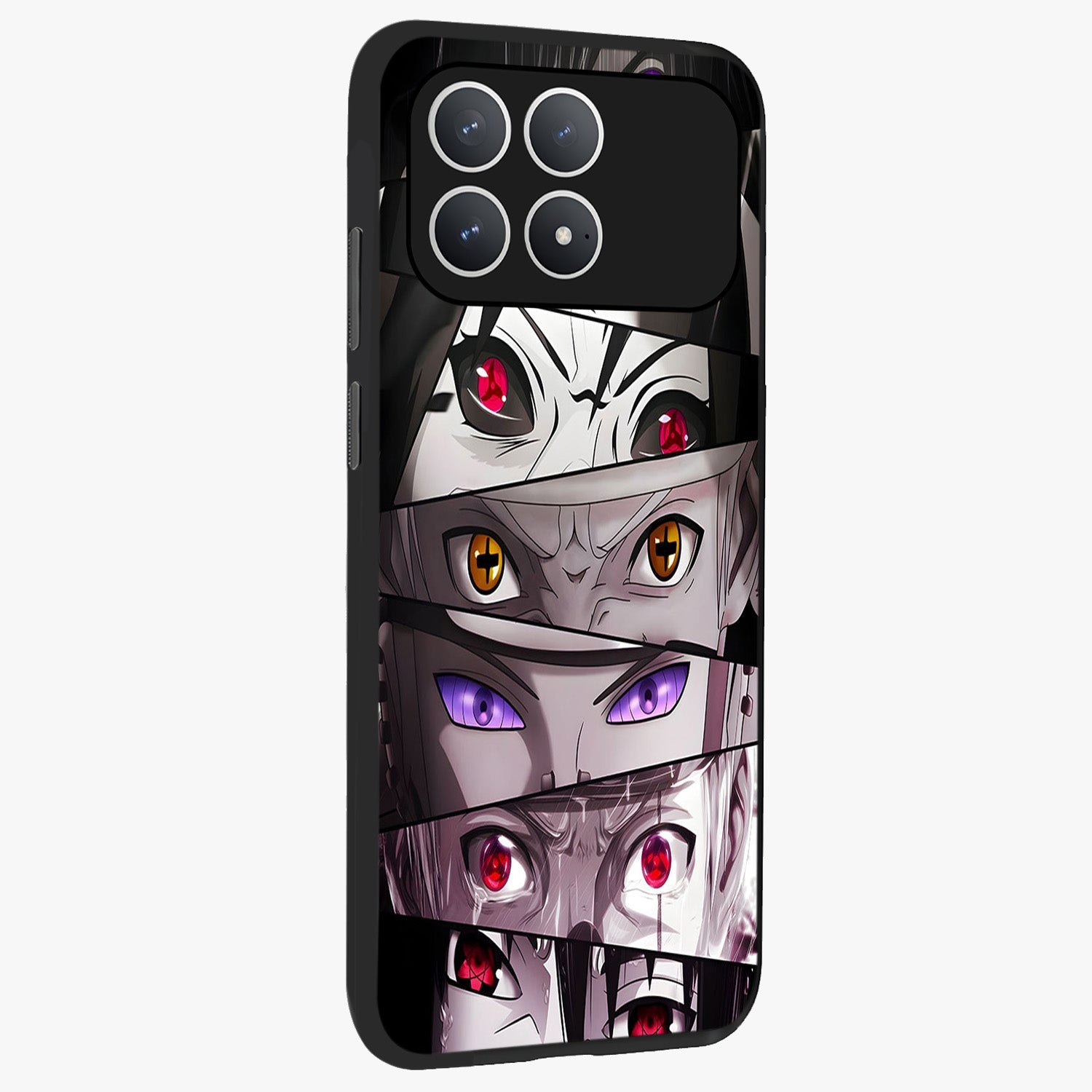 Eyes of Destiny Glass Case upright view showcasing symbolic eye artwork with dramatic artistic theme.