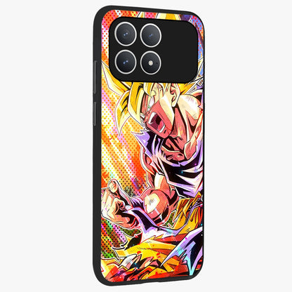 Firing Goku Glass Case upright view showcasing energetic anime artwork with bold warrior theme.