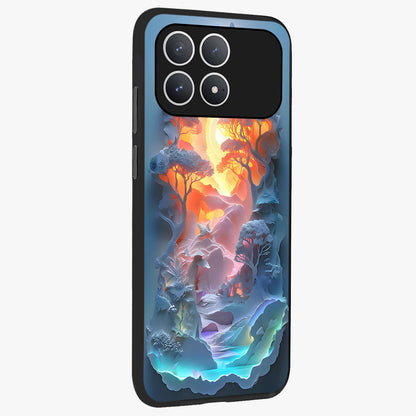 Glow Forest Portal Glass Case upright view showcasing enchanted forest portal artwork with fantasy nature theme.