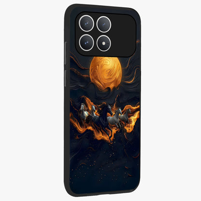 Golden Royal Heritage Glass Case upright view showcasing elegant royal artwork with classic heritage theme.