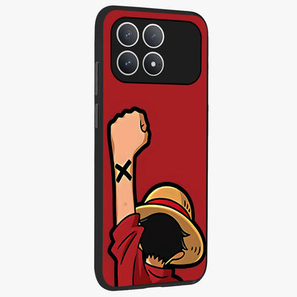 Luffy X Spirit Glass Case upright view showcasing striking anime artwork with adventurous character theme.
