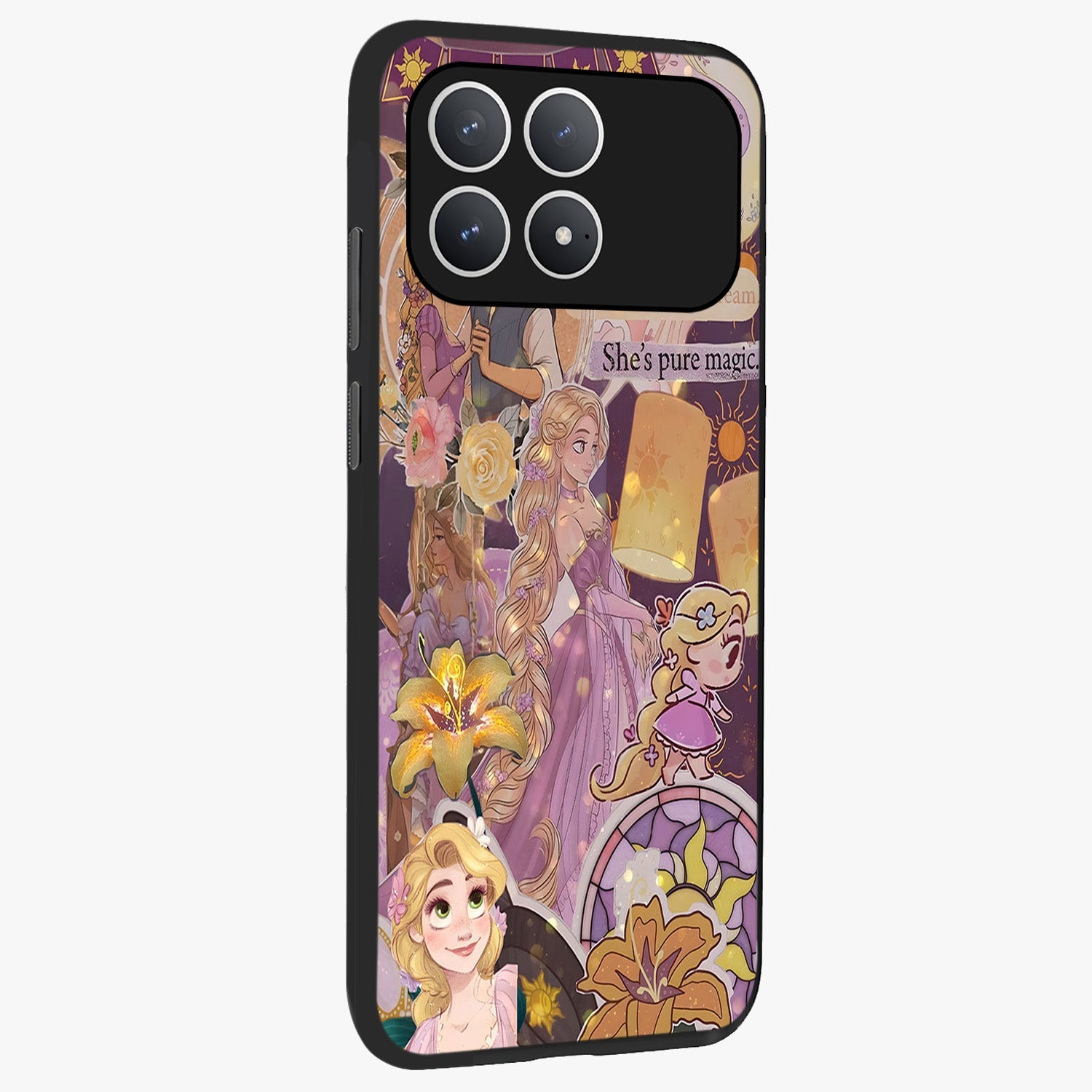 Magical Tangled Dream Glass Case upright view showcasing enchanting artistic artwork with dreamy fantasy theme.
