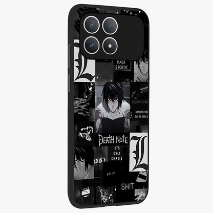 Midnight Chaos Mind Glass Case upright view showcasing expressive abstract artwork with bold dark theme.