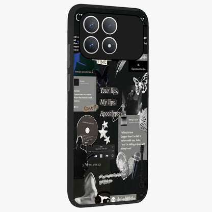 Midnight Love Echo Glass Case upright view showcasing expressive romantic artwork with dreamy midnight theme.