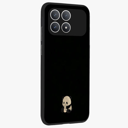 Midnight Panda Love Glass Case upright view showcasing charming panda artwork with playful romantic theme.