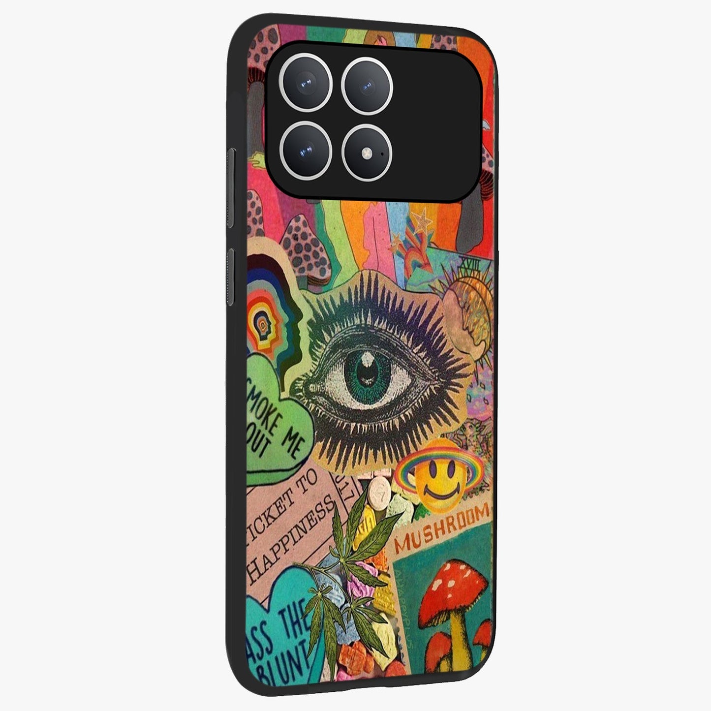 Mystic Eye Wonderland Glass Case upright view showcasing symbolic eye artwork with mysterious fantasy theme.