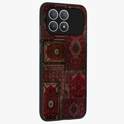 Persian Velvet Tale Glass Case upright view showcasing elegant Persian artwork with classic heritage theme.