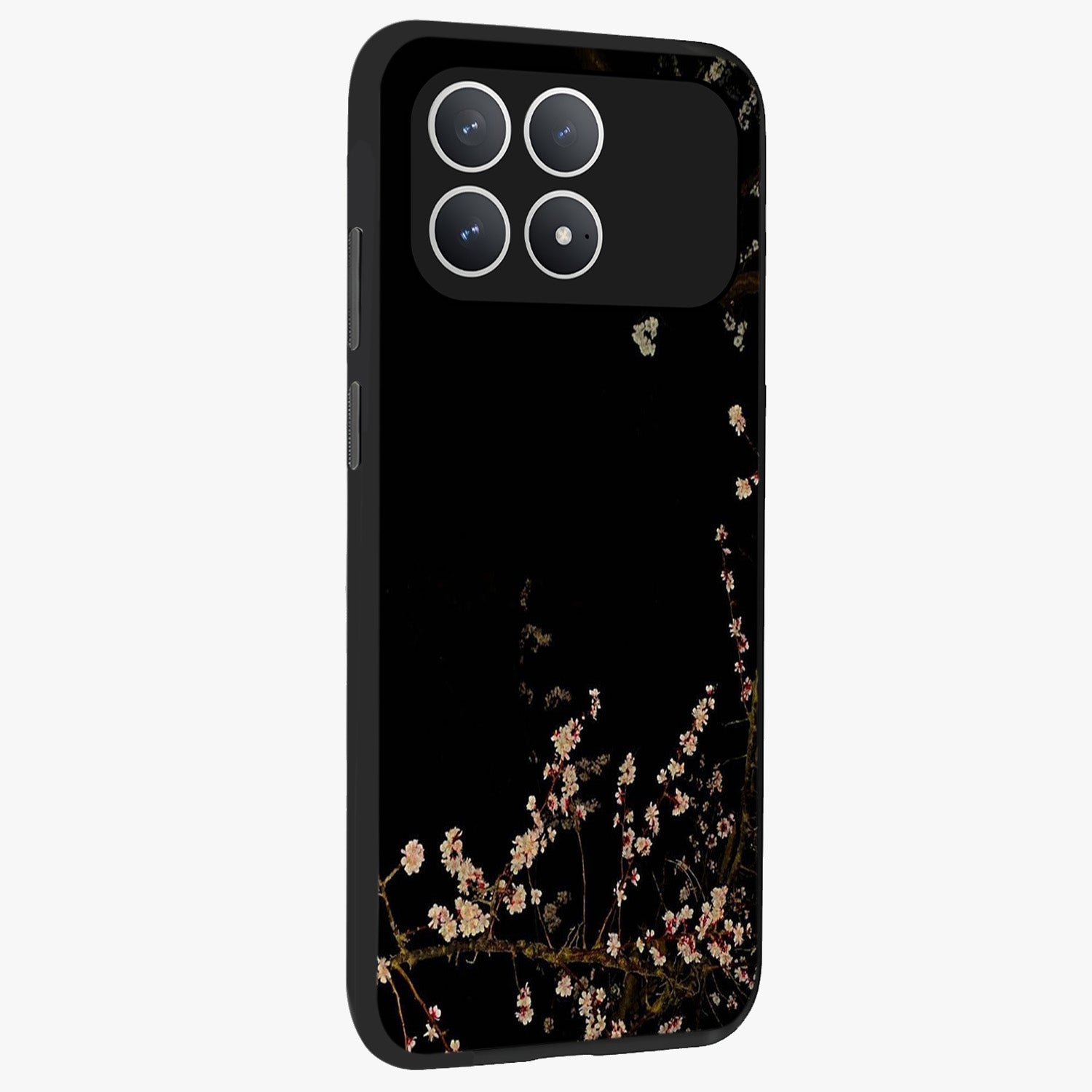Petal Moon Light With Custom Name Glass Case upright view showcasing elegant floral moon artwork with personalized aesthetic.
