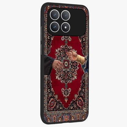 Royal Touch Reach Glass Case upright view showcasing stylish royal inspired artwork with graceful theme.