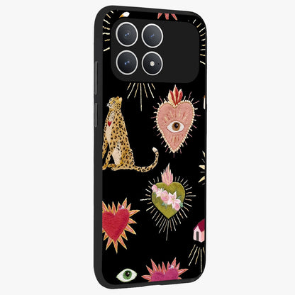 Sacred Jungle Heart Glass Case upright view showcasing vibrant jungle artwork with symbolic heart theme.