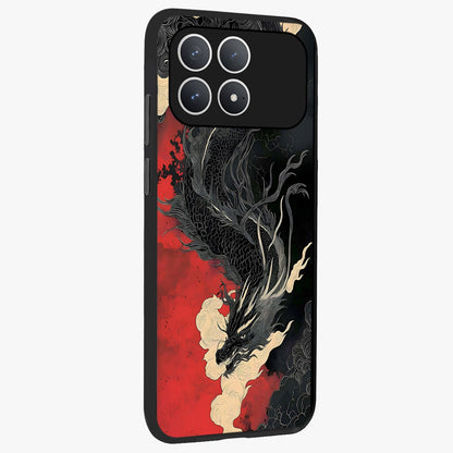 Shadow Dragon Fury Glass Case upright view showcasing intense dragon artwork with dramatic shadow theme.