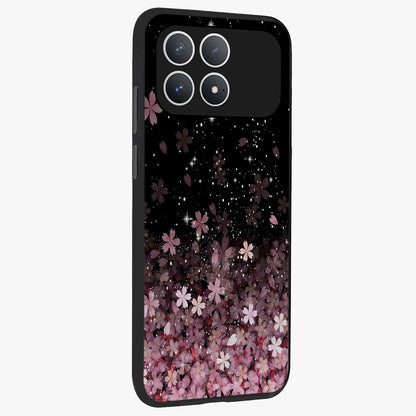 Small Starry Flowers Glass Case upright view showcasing charming floral artwork with dreamy starry theme.