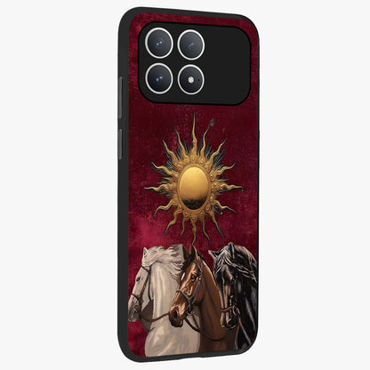 Solar Riders Glass Case upright view showcasing energetic rider artwork with bold adventure theme.