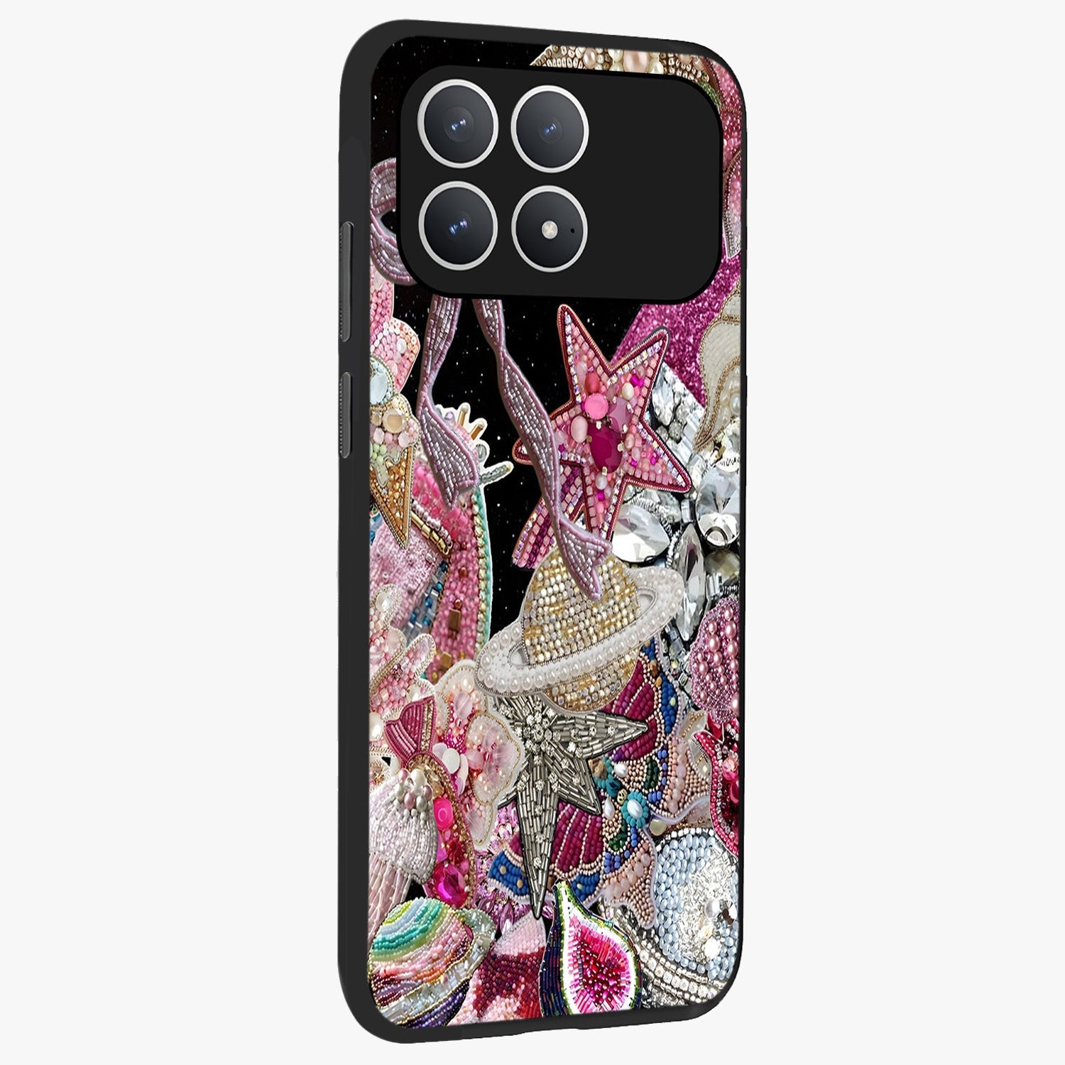 Starlit Jewel Dream Glass Case upright view showcasing radiant star inspired artwork with magical night theme.