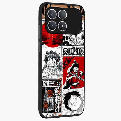 Strawhat Chaos Panels Glass Case upright view showcasing energetic anime artwork with bold adventure theme.