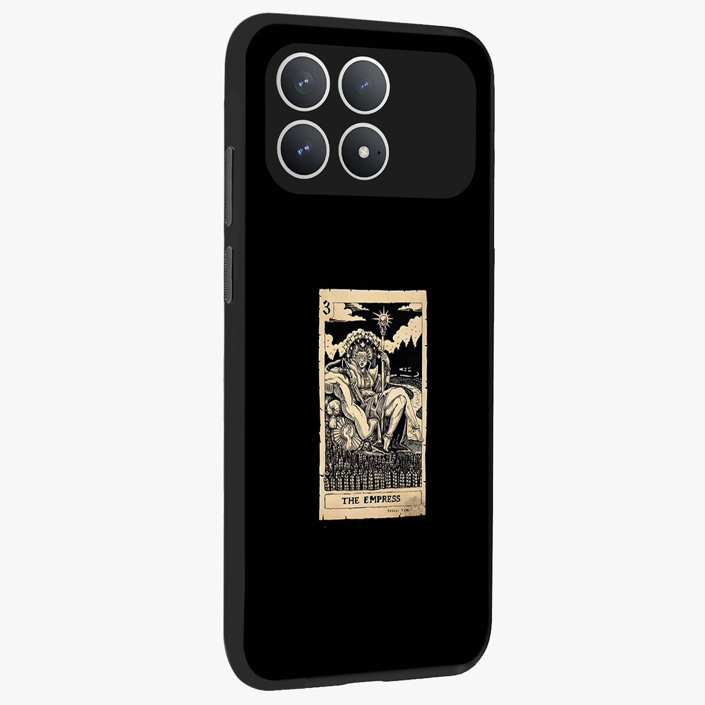 The Empress Glass Case upright view showcasing powerful empress themed artwork with luxurious artistic theme.