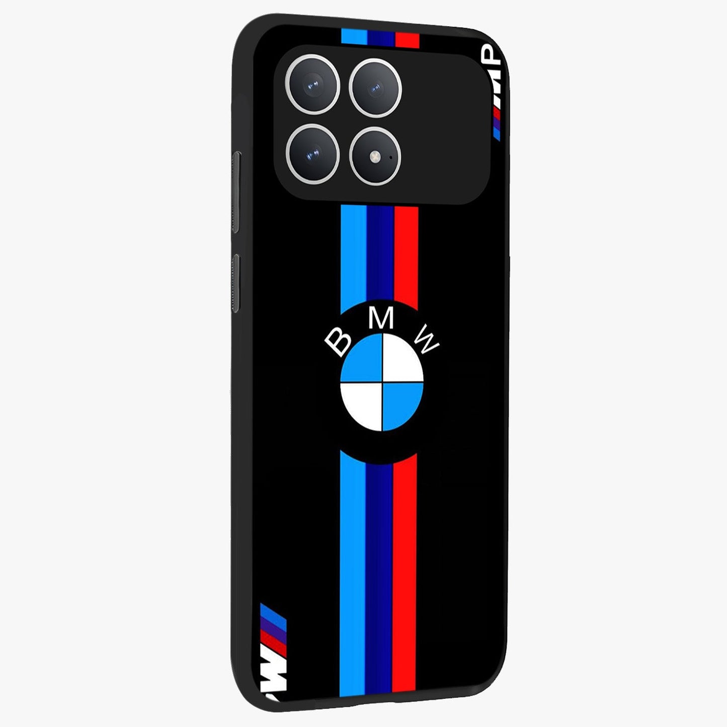 Turbo BMW Beast Glass Case upright view showcasing powerful car artwork with modern motorsport theme.