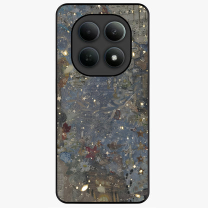 Aesthetic Astrolophia Glass Case showing flat back view with dreamy aesthetic design and glossy glass finish.