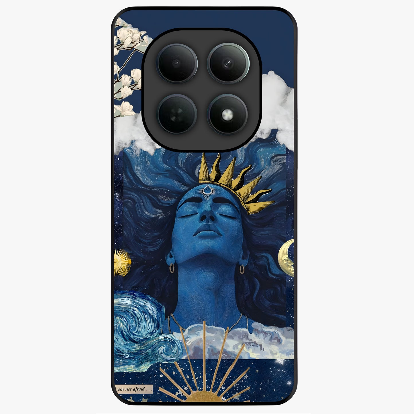 Aesthetic Lord Shiva Glass Case showing flat back view with divine Shiva artwork and glossy glass finish.