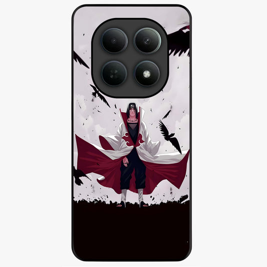 Crimson Crow Ascension Glass Case showing flat back view with mystical crow artwork and glossy glass finish.