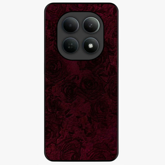 Crimson Fade Flow Glass Case showing flat back view with flowing crimson gradient artwork and glossy glass finish.
