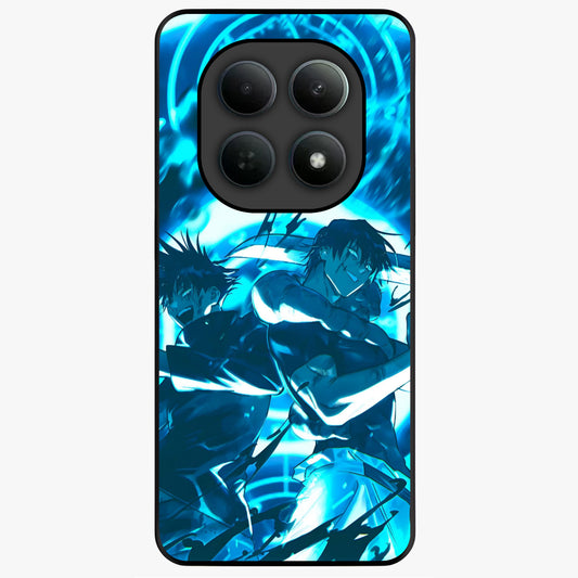 Cursed Energy Clash Glass Case showing flat back view with intense cursed energy artwork and glossy glass finish.