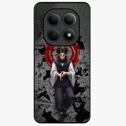 Cursed Ritual Ascension Glass Case showing flat back view with dark ritual themed artwork and glossy glass finish.