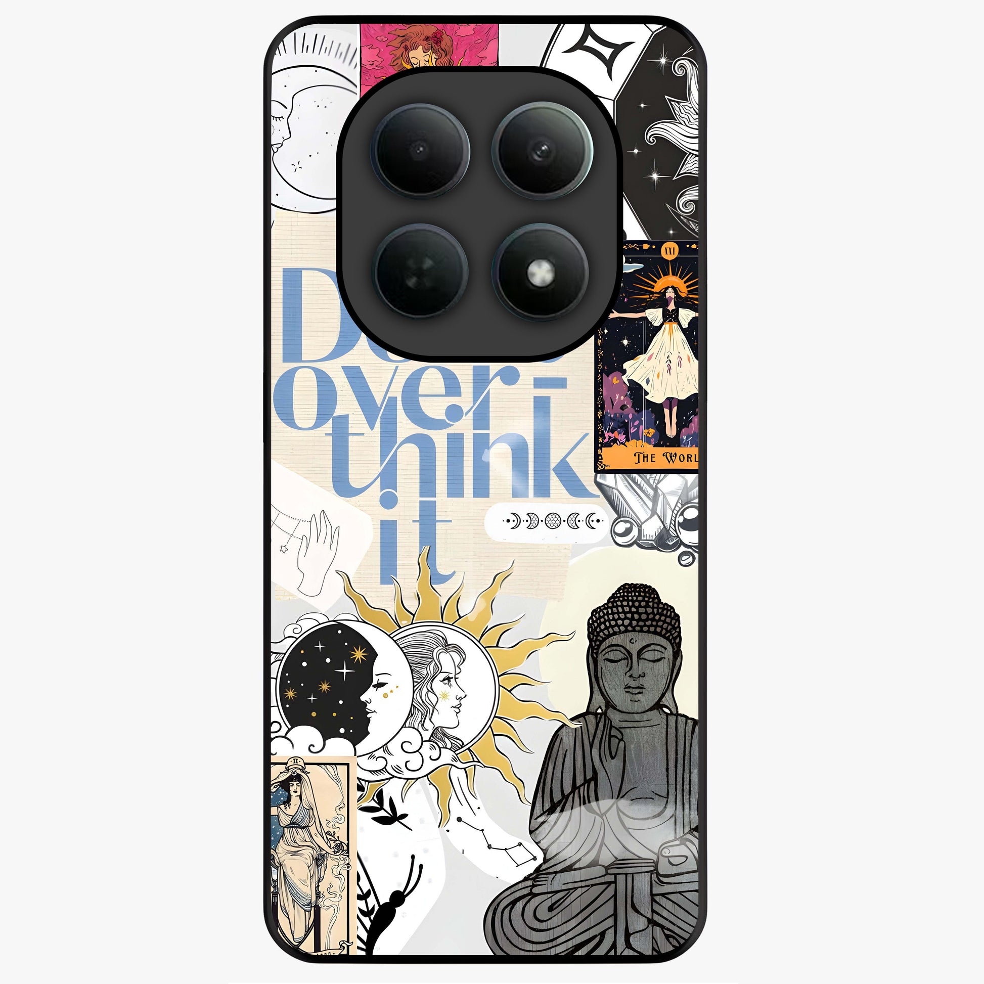 Ethereal Thoughts Glass Case showing flat back view with dreamy artistic artwork and glossy glass finish.