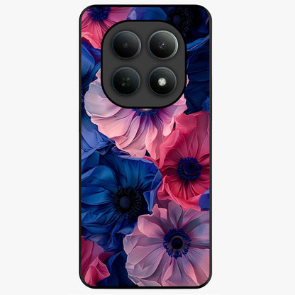Flower Paper Art Pattern Glass Case showing flat back view with paper cut style floral artwork and glossy glass finish.